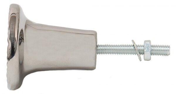 Stříbrná kulatá keramická úchytka s rýhovaným zdobením Anko – 4x3 cm