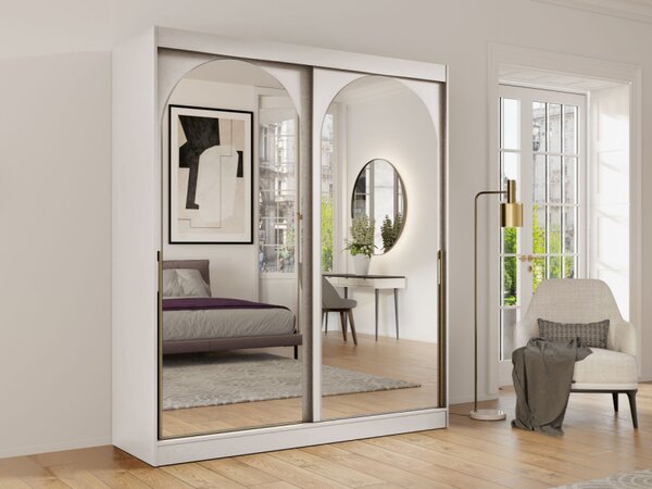 Šatní skříň Niwez 180, Barva: bílá / bílá + černá 5903211425417