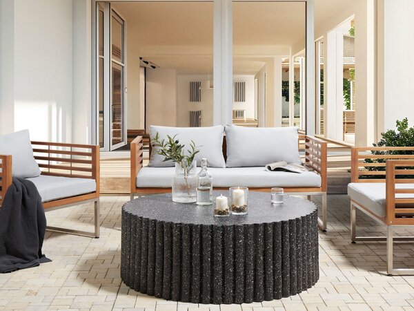 Konferenční stolek POZZA II 106 cm 106 cm Terrazzo efekt Černé terrazzo