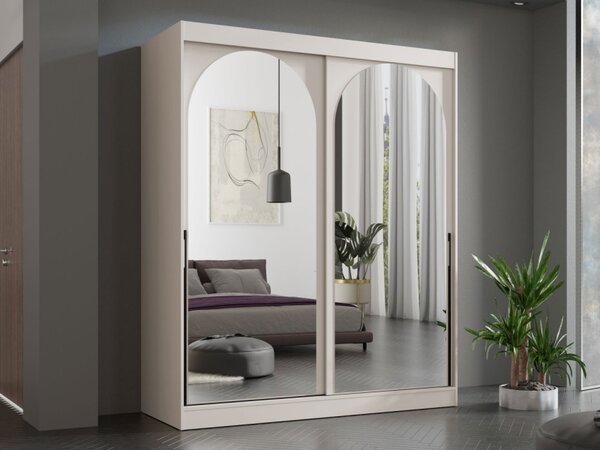 Šatní skříň Niwez 180, Barva: bílá / bílá + černá 5903211425417
