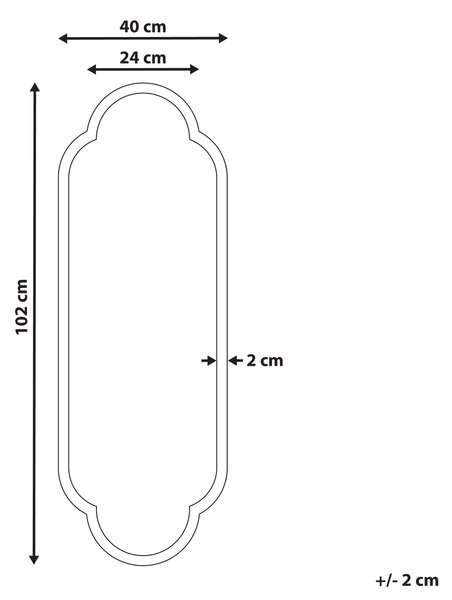 Zrcadlo TROUY 40 cm 102 cm Kov Černá