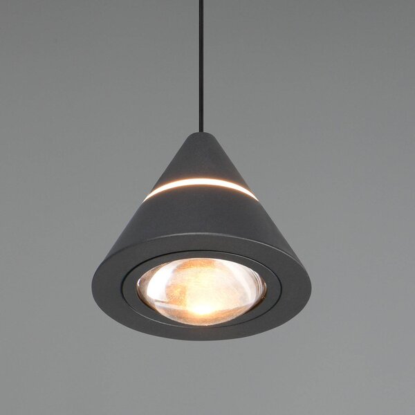 Trio Lighting LED závěsné světlo Romeo, Ø 14 cm, černé, kov,, Černá, Obývací pokoj / jídelna, kov, Moderní