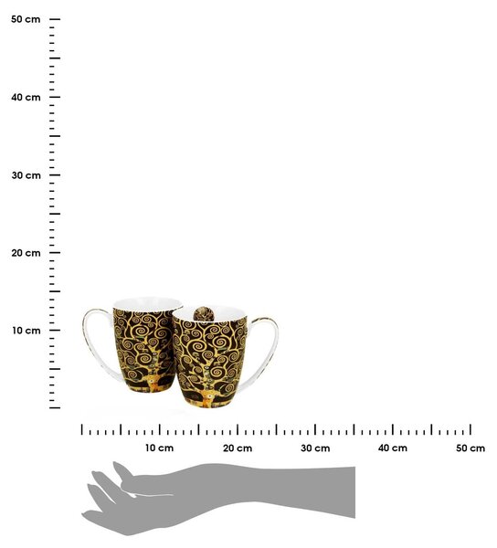 Porcelánový hrnek Klimt Tree Of Life 350 ml sada 2ks