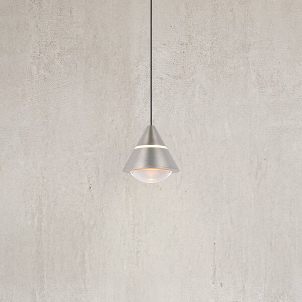 Trio Lighting LED závěsné světlo Romeo, Ø 14 cm, niklová barva, kov,, Hliník / šedá / zinek, Obývací pokoj / jídelna, kov, Moderní