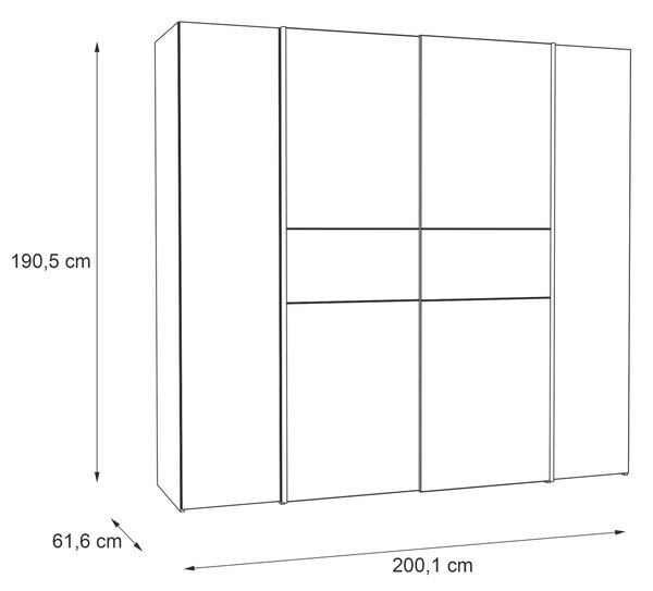 ŠATNÍ SKŘÍŇ S OTOČNÝMI DVEŘMI, bílá, Sonoma dub, 200,1/190,5/61,6 cm Carryhome - Šatní skříně