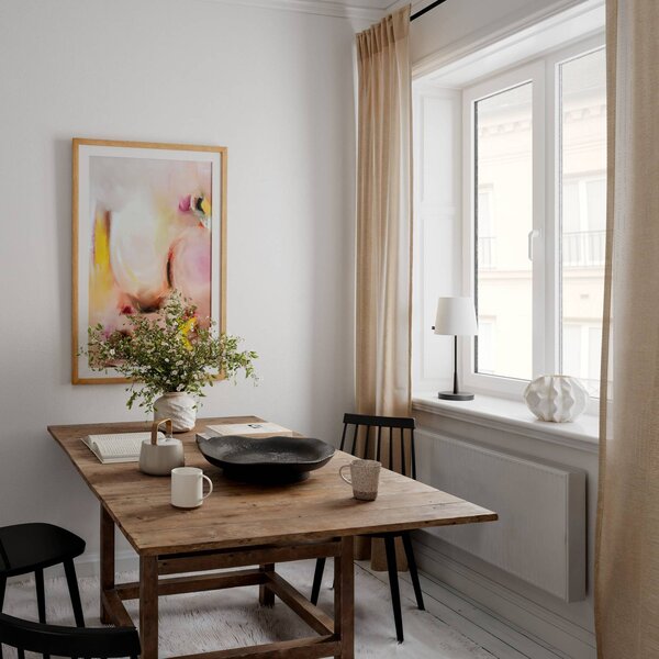 By Rydéns Stolní lampa Rydens Lumi, 49 cm, černá/bílá, textil, Černá, Obývací pokoj / jídelna, kov