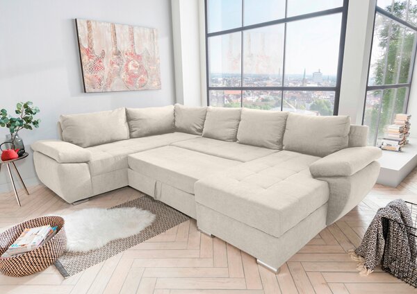SEDACÍ SOUPRAVA, textil, krémová P & B - Sedací soupravy, Online Only