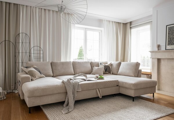 SEDACÍ SOUPRAVA, textil, béžová MID.YOU - Sedací soupravy, Online Only