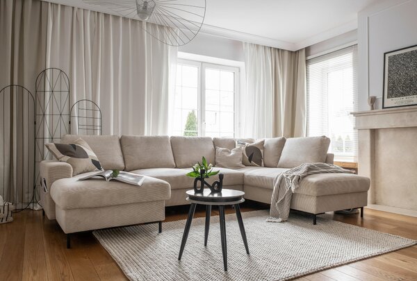 SEDACÍ SOUPRAVA, textil, béžová MID.YOU - Sedací soupravy, Online Only