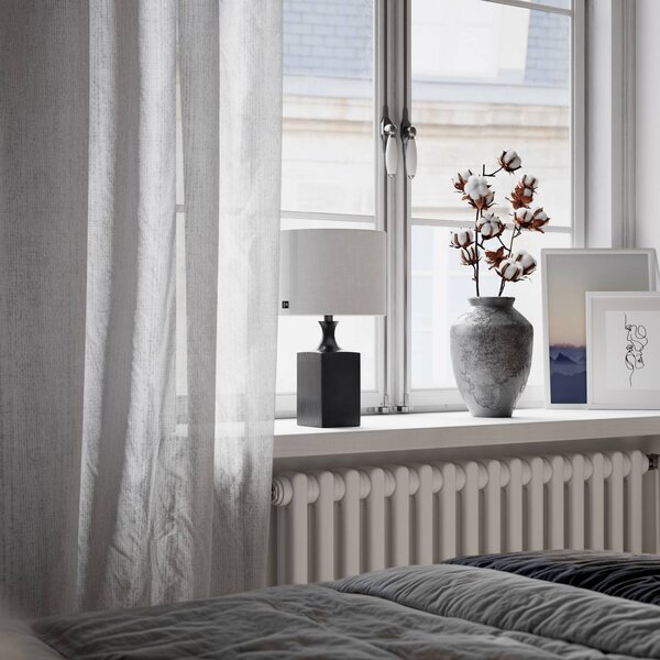 By Rydéns Stolní lampa Woody od Rydens, výška 41 cm, černá/bílá, dřevo, Černá, Obývací pokoj / jídelna, Dřevo