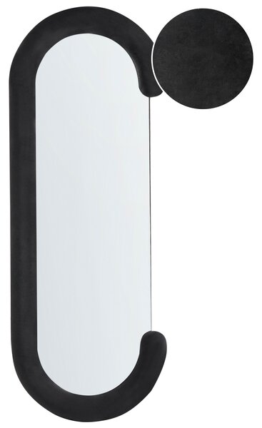 Zrcadlo LOCHES 54 cm 158 cm Umělý samet Černá