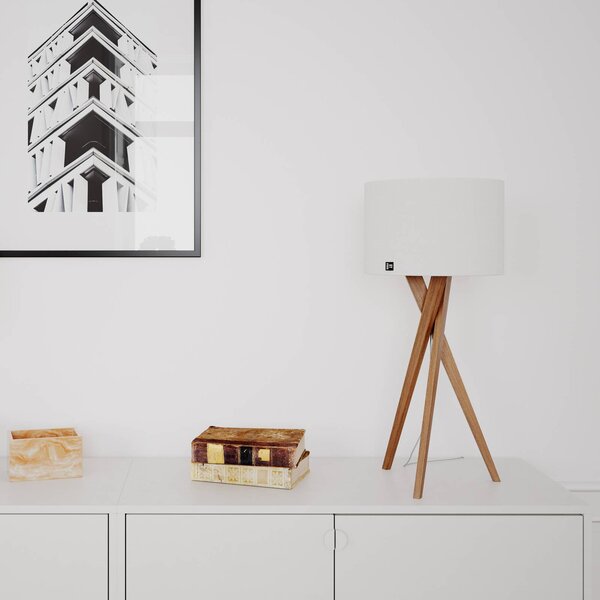 By Rydéns Stolní lampa Vega od Rydens, dub/bílá, 55 cm, dřevo, textil, Světlé dřevo, Obývací pokoj / jídelna, Dřevo