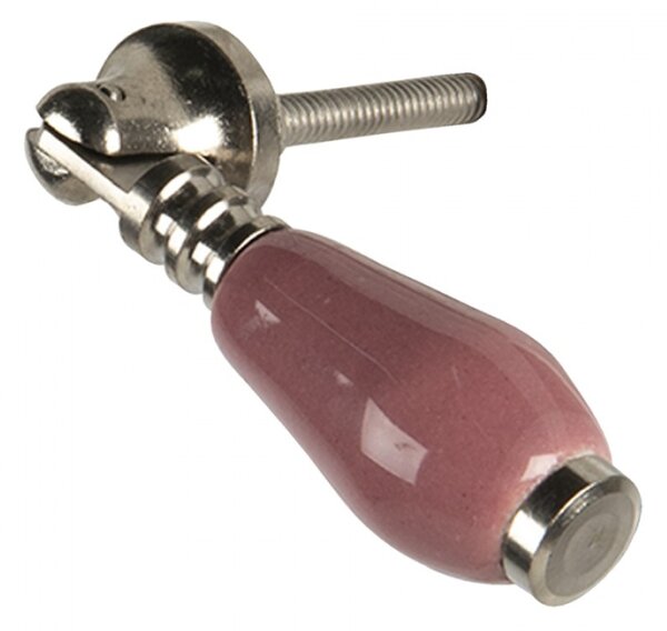Růžová keramická úchytka Schyler – 2x2x6 cm