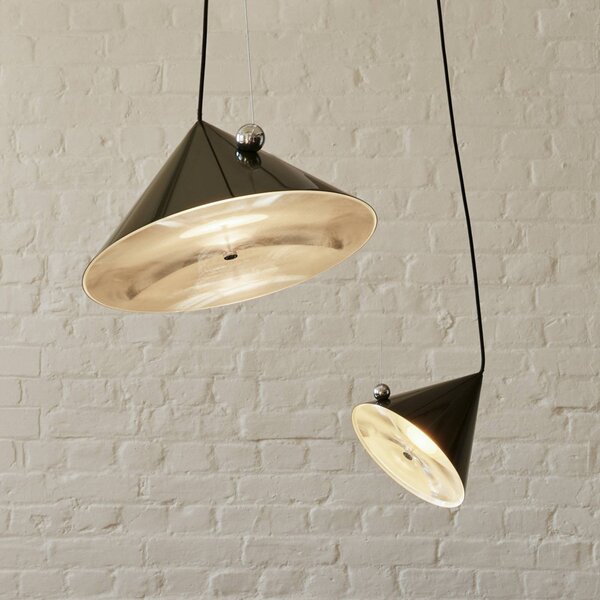 Tom Dixon LED závěsné světlo Pose, zelené, Ø 43 cm, ocel stmívatelné, stmívatelný, Zelená, Obývací pokoj / jídelna, kov, Design