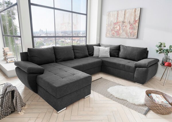 SEDACÍ SOUPRAVA, textil, antracitová P & B - Sedací soupravy, Online Only