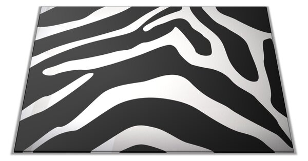 Skleněné prkénko černá bílá zebra - 30x20cm
