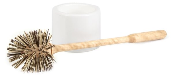 Březový kartáč na WC s plastovou podmiskou White Iris Hantverk