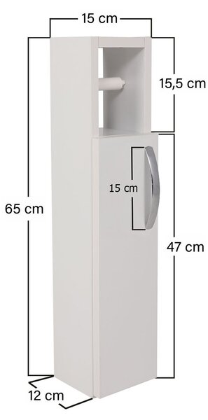 Koupelnová skříňka na toaletu LUMERO, bílá