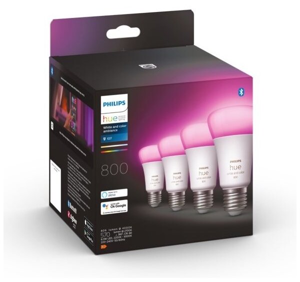 SADA 4x LED Stmívatelná žárovka Philips Hue WACA E27/6,5W/230V 2000-6500K