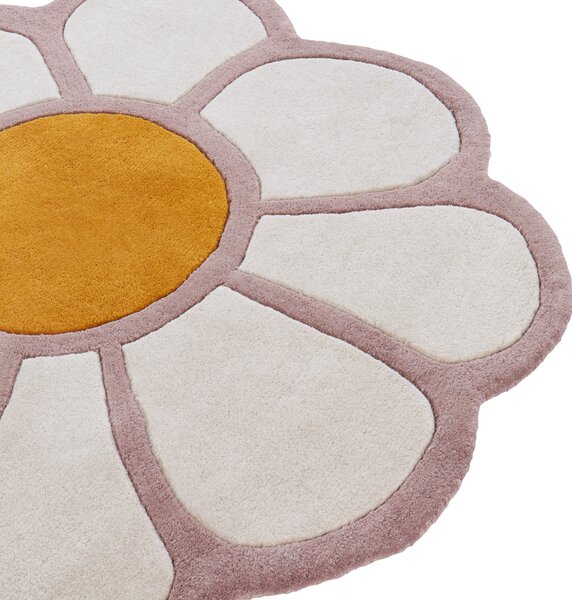 Dětský koberec THUMBELINA Krémově bílá ø 120 cm Vlna