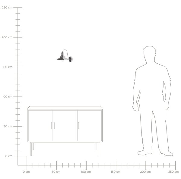 Nástěnná lampa LUZA Stříbrná Kov