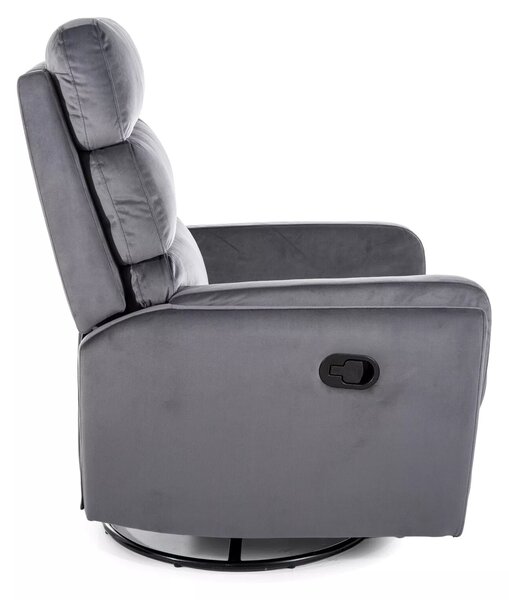 Rozkládací křeslo Argos Velvet, šedá
