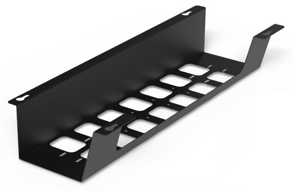 In-Design Držák kabelů a zásuvek pod stůl BOXIT V černý Šířka držáku kabelu: 520 mm