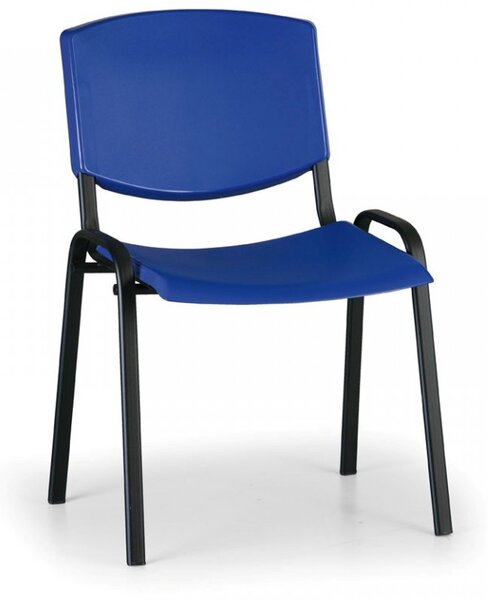 Konferenční plastová židle, modrá Biedrax Z8982M, podnož černá