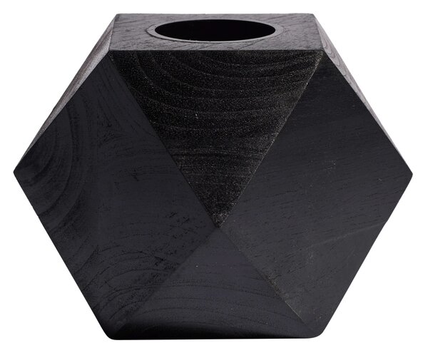 Teakový svícen Diamond Black 10 cm Muubs