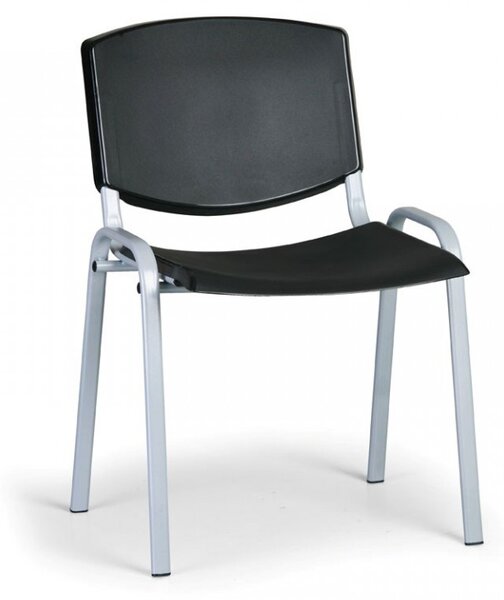 Konferenční plastová židle, černá Biedrax Z8988C, podnož šedá