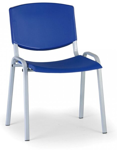 Konferenční plastová židle, modrá Biedrax Z8988M, podnož šedá