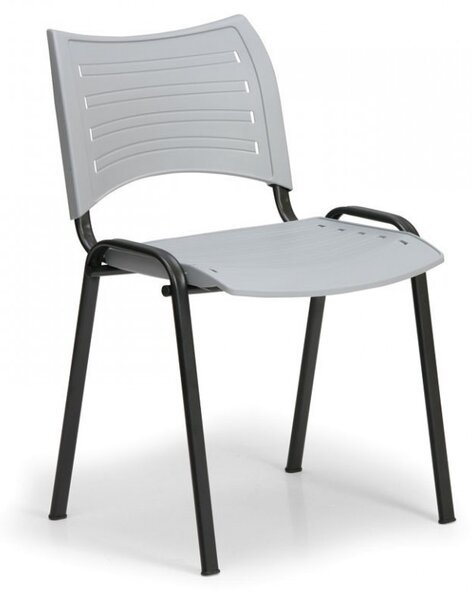 Konferenční plastová židle, šedá Biedrax Z9118S, podnož černá