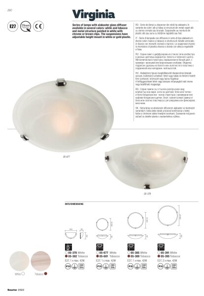 Redo 05-391 - Stropní svítidlo VIRGINIA 2xE27/42W/230V pr. 40 cm krémová