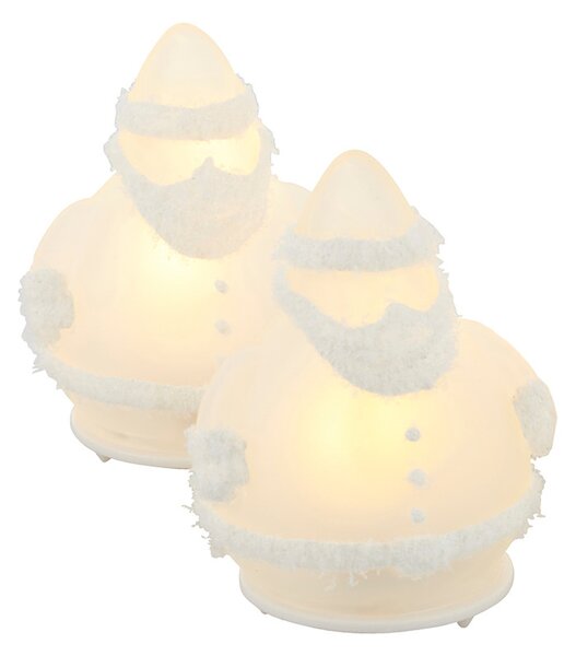Skleněný svítící Santa Claus 7,5 cm - set 2 ks Sirius