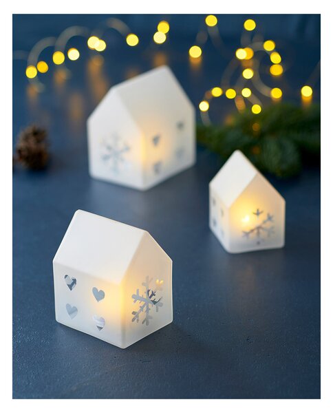 Svítící domeček Santa House Frosted 10 cm Sirius