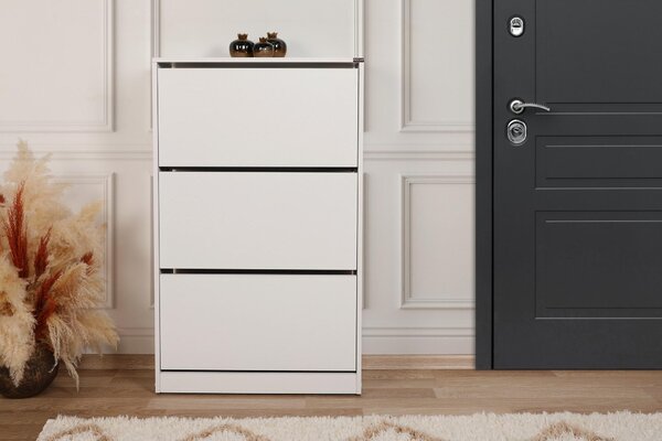 Botník (skříňka na boty) Kupuba (bílá). Akce -25%