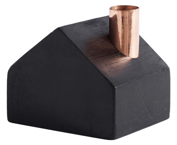 Teakový svícen House Mimi Black Muubs