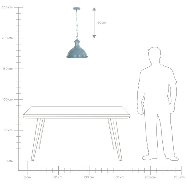 Závěsná lampa DIDESSA Kov Modrá