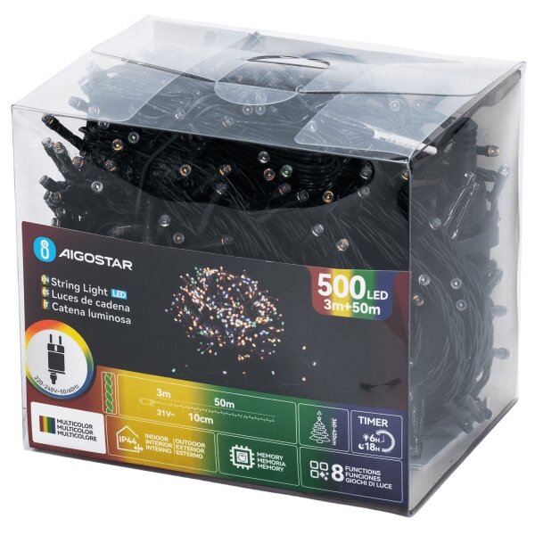 Aigostar - LED RGBY Venkovní vánoční řetěz 500xLED/3,6W/230V 50m IP44