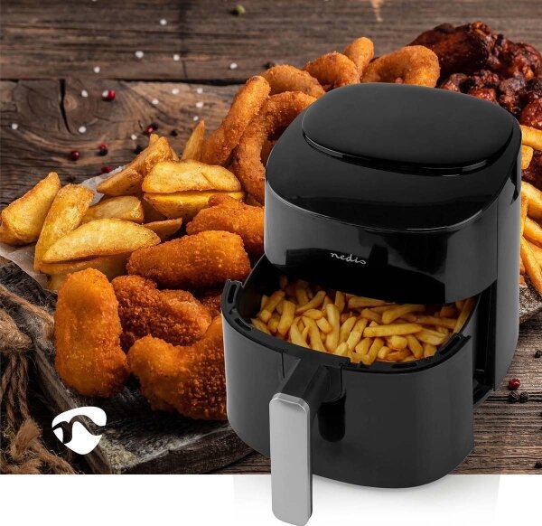 Nedis KAAF160BK - Horkovzdušná fritéza 4,2 l 1300W/230V/240 min