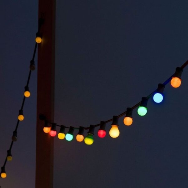 LED RGB Venkovní řetěz STRING 13 m 15xLED/0,5W/230V IP44