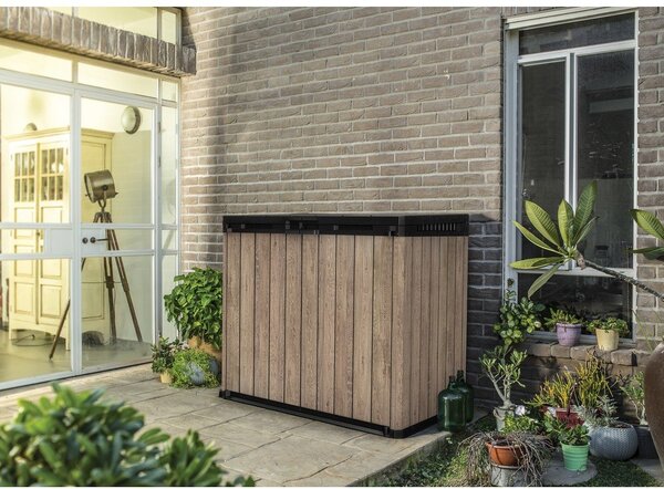Hnědý plastový zahradní úložný box Deco – Keter