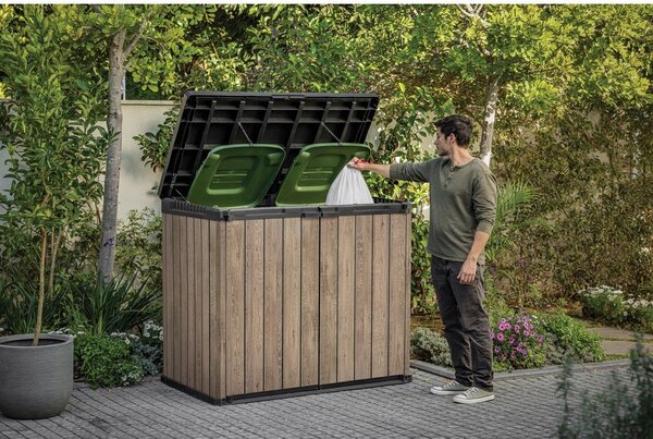 Hnědý plastový zahradní úložný box Deco – Keter