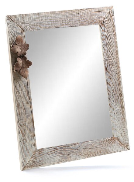 Bílý dřevěný rám + zrcadlo bílá 30x40 cm, NATURAL-FRAME (Rám: Cena za rám)