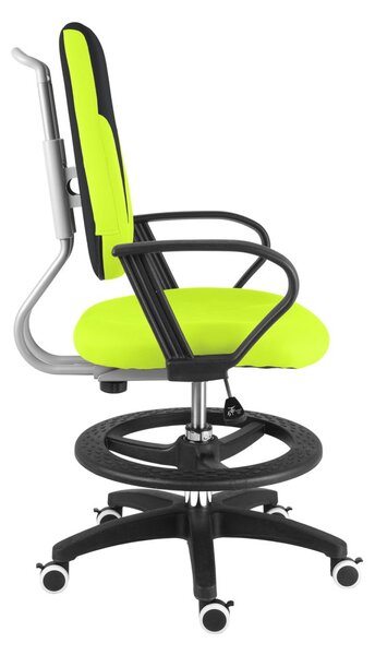 Dětská rostoucí židle Neoseat KINDER — látka, černá / reflexní zelená
