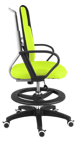 Dětská rostoucí židle Neoseat KINDER — látka, černá / reflexní zelená
