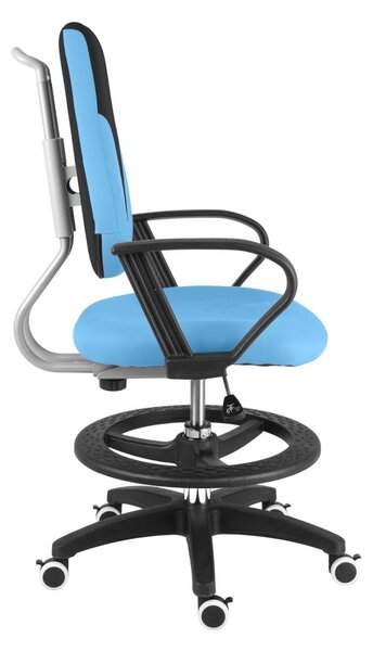 Dětská rostoucí židle Neoseat KINDER — látka, černá / světle modrá
