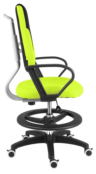 Dětská rostoucí židle Neoseat KINDER — látka, černá / reflexní zelená
