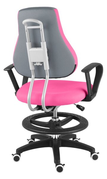 Dětská rostoucí židle Neoseat KINDER — látka, šedá / růžová