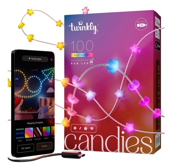 Twinkly TWKS100RGB-T - LED RGB Stmívatelný řetěz 100xLED 8 m USB Wi-Fi
